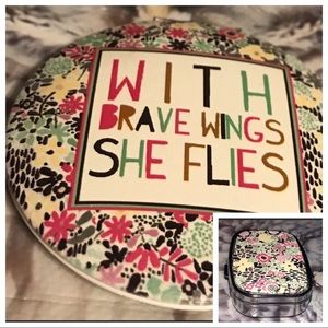 Inspirational Floral Compact Mirror & Pill Box